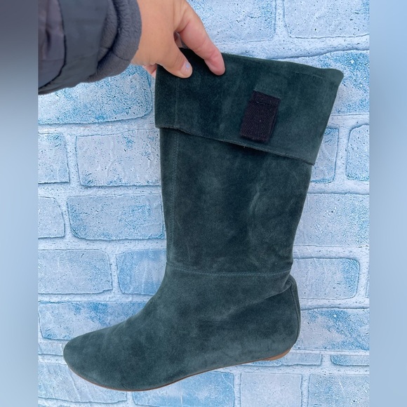 Sigerson Morrison Green teal Suede boots size 9 - Picture 7 of 10